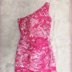 Lilly Pulitzer off shoulder dress Holy Grail Print